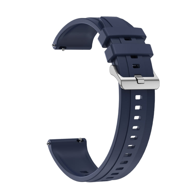 For Huawei Watch 4 Tire Pattern Silver Buckle Silicone Watch Band(Midnight Blue) - Watch Bands by PMC TechLife | Online Shopping South Africa | PMC TechLife