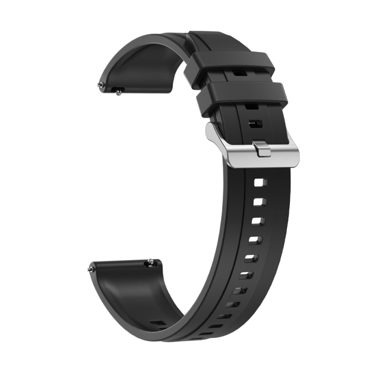For Huawei Watch 4 Tire Pattern Silver Buckle Silicone Watch Band(Black) - Watch Bands by PMC TechLife | Online Shopping South Africa | PMC TechLife