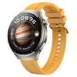 For Huawei Watch 4 Pro Tire Pattern Silver Buckle Silicone Watch Band(Yellow) - Watch Bands by PMC TechLife | Online Shopping South Africa | PMC TechLife