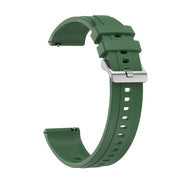 For Huawei Watch 4 Pro Tire Pattern Silver Buckle Silicone Watch Band(Hu Yang Green)