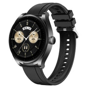 For Huawei Watch GT3 SE / Watch Buds Tire Pattern Silver Buckle Silicone Watch Band(Black)