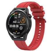 For Huawei Watch3 Pro New / GT Runner Tire Pattern Silver Buckle Silicone Watch Band(Red)