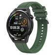 For Huawei Watch3 Pro New / GT Runner Tire Pattern Silver Buckle Silicone Watch Band(Hu Yang Green) - Watch Bands by PMC TechLife | Online Shopping South Africa | PMC TechLife