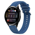 For Huawei Watch 3 / 3 Pro Tire Pattern Silver Buckle Silicone Watch Band(Blue) - Watch Bands by PMC TechLife | Online Shopping South Africa | PMC TechLife