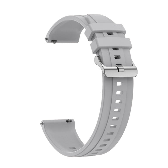 For Huawei Watch GT 42mm / 46mm Tire Pattern Silver Buckle Silicone Watch Band(Light Gray)