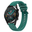 For Huawei Watch GT 42mm / 46mm Tire Pattern Silver Buckle Silicone Watch Band(Dark Green) - Watch Bands by PMC TechLife | Online Shopping South Africa | PMC TechLife