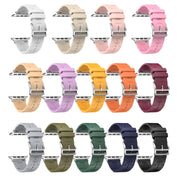 For Apple Watch Series 8 41mm H Texture Soft Silicone Buckle Watch Band(Light Pink)