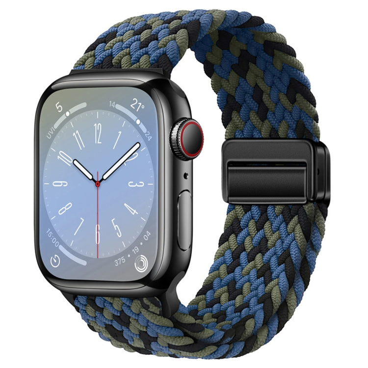 For Apple Watch SE 2023 44mm Nylon Woven Magnetic Fold Buckle Watch Band(Blue Camouflage) - free shipping - PMC TechLife - Order now!
