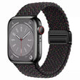 For Apple Watch Series 9 45mm Nylon Woven Magnetic Fold Buckle Watch Band(Starlight Black) - Watch Bands by PMC TechLife | Online Shopping South Africa | PMC TechLife