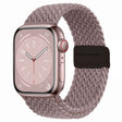 For Apple Watch Series 9 41mm Nylon Woven Magnetic Fold Buckle Watch Band(Smoke Purple) - Watch Bands by PMC TechLife | Online Shopping South Africa | PMC TechLife