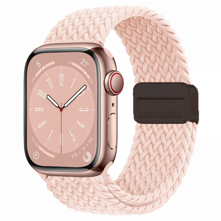 For Apple Watch Series 8 41mm Nylon Woven Magnetic Fold Buckle Watch Band(Pink) - Watch Bands by PMC TechLife | Online Shopping South Africa | PMC TechLife