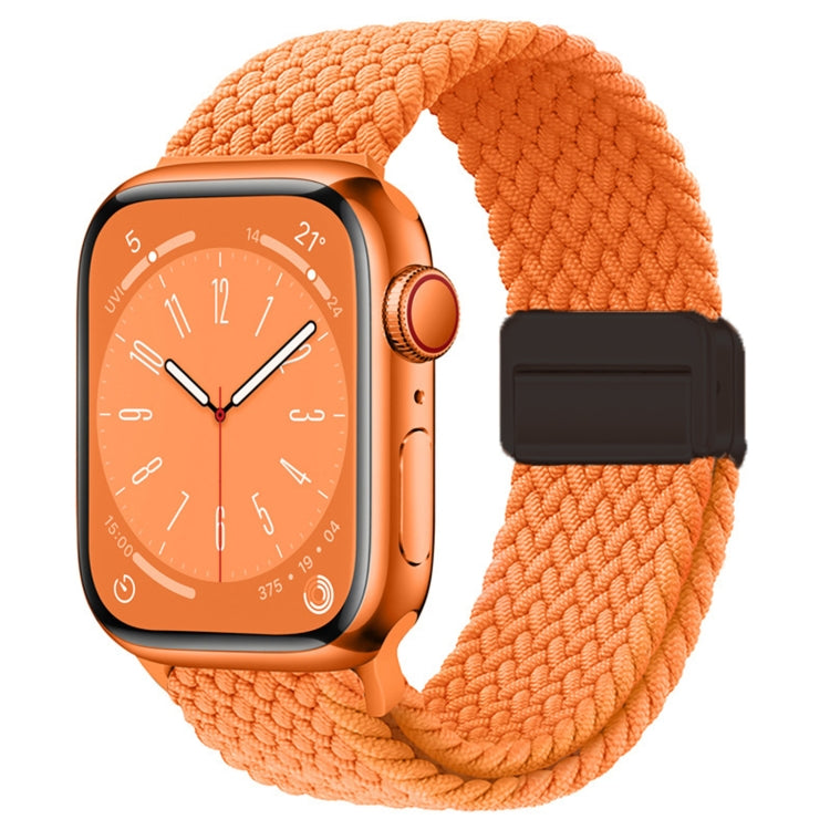 For Apple Watch Series 6 40mm Nylon Woven Magnetic Fold Buckle Watch Band(Orange) - Watch Bands by PMC TechLife | Online Shopping South Africa | PMC TechLife