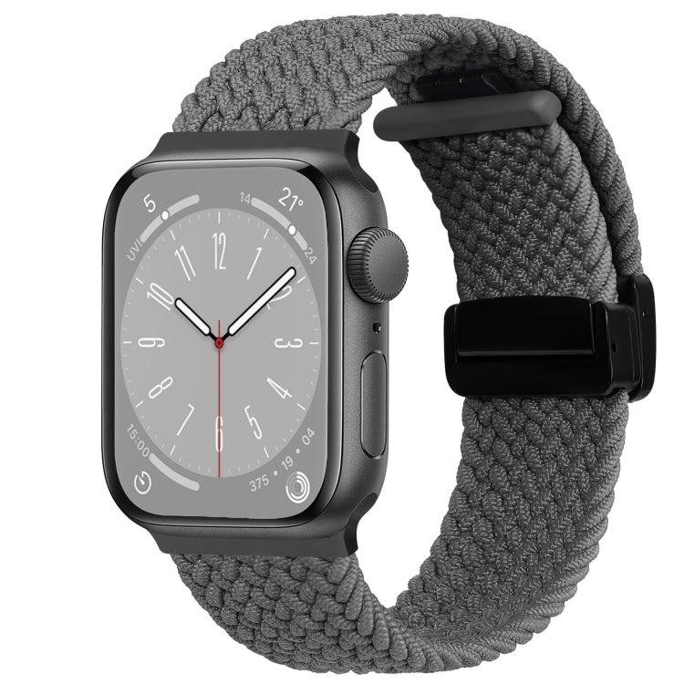 For Apple Watch Series 5 44mm Nylon Woven Magnetic Fold Buckle Watch Band(Grey) - Watch Bands by PMC TechLife | Online Shopping South Africa | PMC TechLife