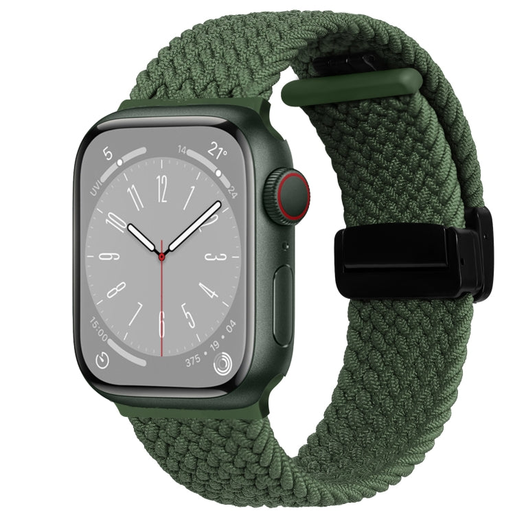 For Apple Watch Series 4 44mm Nylon Woven Magnetic Fold Buckle Watch Band(Green) - Watch Bands by PMC TechLife | Online Shopping South Africa | PMC TechLife