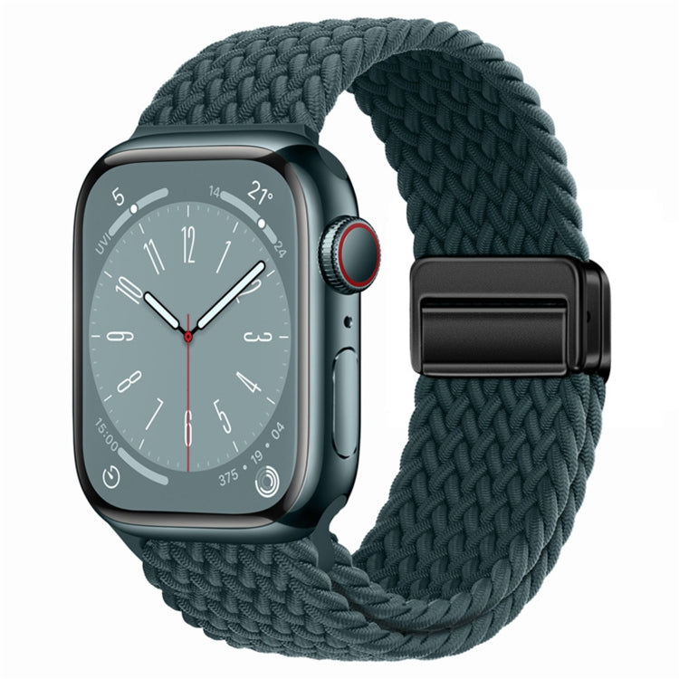 For  Apple Watch Series 4 40mm Nylon Woven Magnetic Fold Buckle Watch Band(Rainforest Green) - Watch Bands by PMC TechLife | Online Shopping South Africa | PMC TechLife