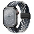 For Apple Watch Series 3 38mm Nylon Woven Magnetic Fold Buckle Watch Band(Z Black White) - Watch Bands by PMC TechLife | Online Shopping South Africa | PMC TechLife