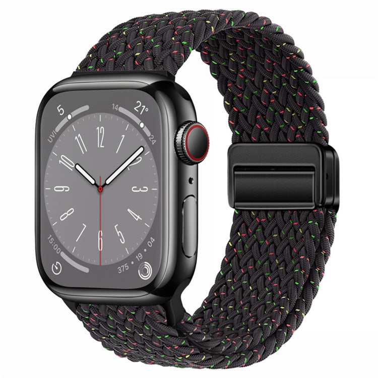 For Apple Watch Series 3 38mm Nylon Woven Magnetic Fold Buckle Watch Band(Starlight Black) - free shipping - PMC TechLife - Order now!