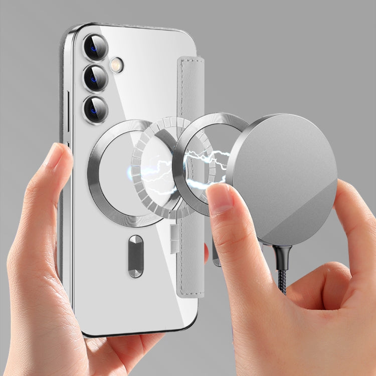 For Samsung Galaxy S23 FE 5G Shield MagSafe RFID Anti-theft Leather Phone Case(Grey) - free shipping - PMC TechLife - Order now!