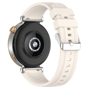 For Huawei Watch GT4 41mm Official Steps Style Silver Buckle Silicone Watch Band(Starlight Color)