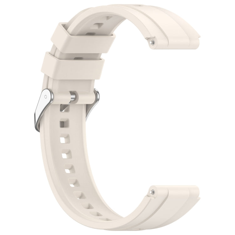 For Huawei Watch GT4 41mm Official Steps Style Silver Buckle Silicone Watch Band(Starlight Color) - Watch Bands by PMC TechLife | Online Shopping South Africa | PMC TechLife