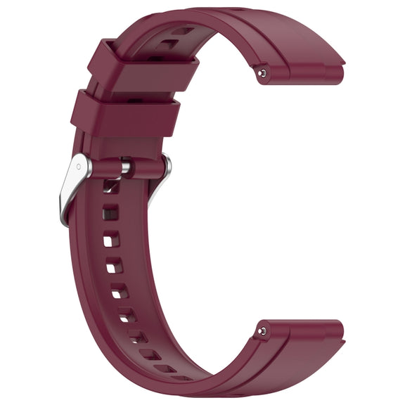 For Huawei Watch GT4 41mm Official Steps Style Silver Buckle Silicone Watch Band(Wine Red)