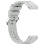For Huawei Watch GT4 41mm Official Steps Style Silver Buckle Silicone Watch Band(Gray)