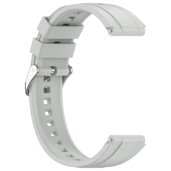 For Huawei Watch GT4 41mm Official Steps Style Silver Buckle Silicone Watch Band(Gray)
