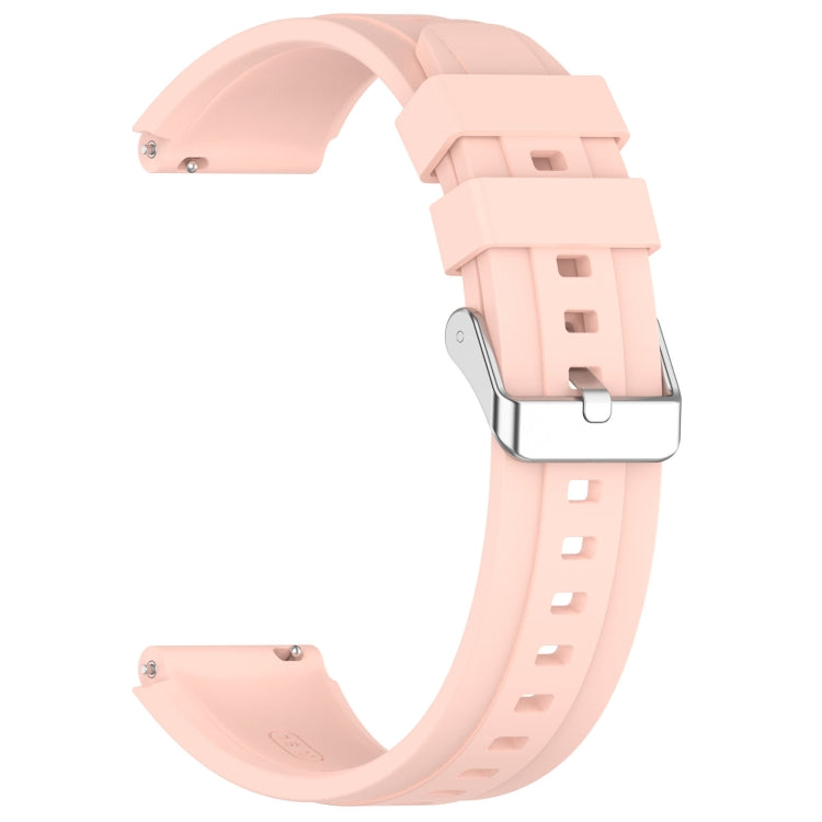 For Huawei Watch GT4 41mm Official Steps Style Silver Buckle Silicone Watch Band(Pink) - Watch Bands by PMC TechLife | Online Shopping South Africa | PMC TechLife
