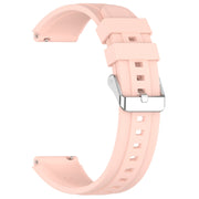 For Huawei Watch GT4 41mm Official Steps Style Silver Buckle Silicone Watch Band(Pink)