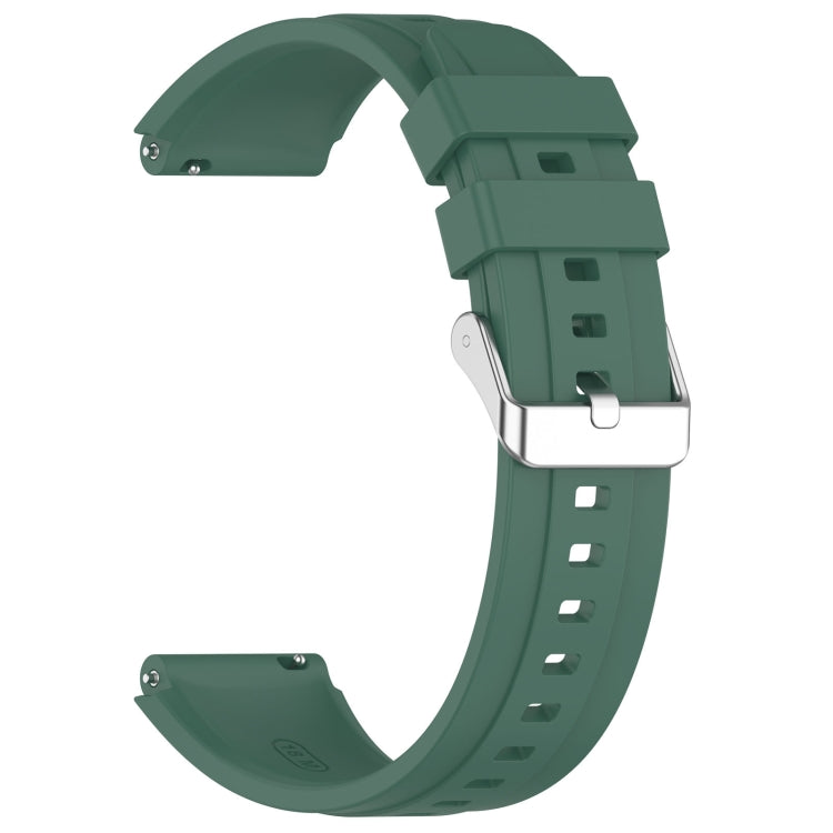 For Huawei Watch GT4 41mm Official Steps Style Silver Buckle Silicone Watch Band(Dark Green) - free shipping - PMC TechLife - Order now!