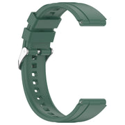 For Huawei Watch GT4 41mm Official Steps Style Silver Buckle Silicone Watch Band(Dark Green)