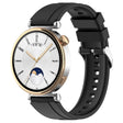 For Huawei Watch GT4 41mm Official Steps Style Silver Buckle Silicone Watch Band(Black) - Watch Bands by PMC TechLife | Online Shopping South Africa | PMC TechLife | Buy Now Pay Later Mobicred