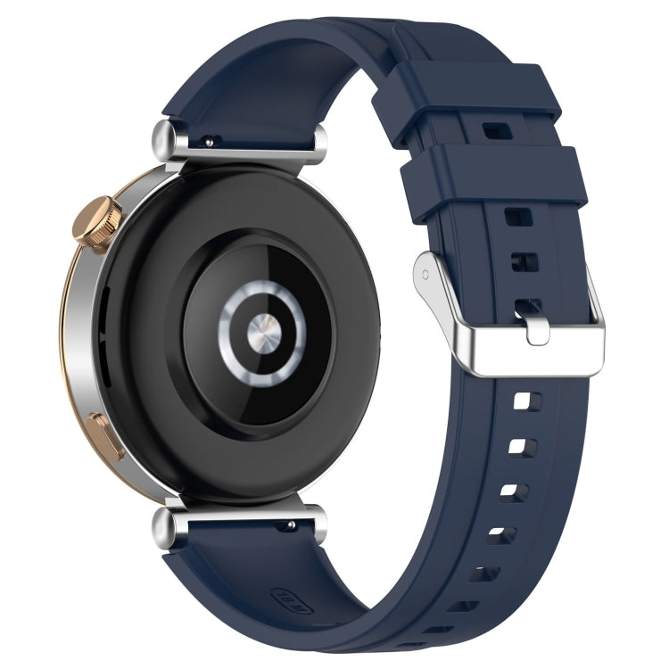 For Huawei Watch GT4 46mm Official Steps Style Silver Buckle Silicone Watch Band(Midnight) - Watch Bands by PMC TechLife | Online Shopping South Africa | PMC TechLife