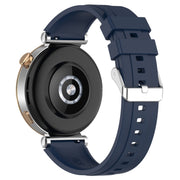 For Huawei Watch GT4 46mm Official Steps Style Silver Buckle Silicone Watch Band(Midnight)