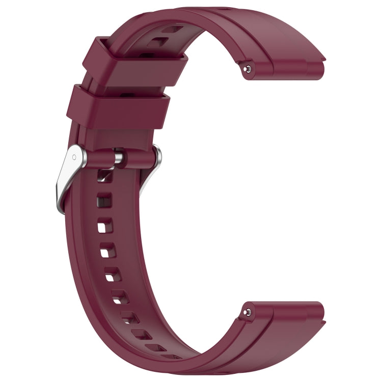 For Huawei Watch GT4 46mm Official Steps Style Silver Buckle Silicone Watch Band(Wine Red)