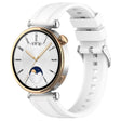 For Huawei Watch GT4 46mm Official Steps Style Silver Buckle Silicone Watch Band(White) - Watch Bands by PMC TechLife | Online Shopping South Africa | PMC TechLife