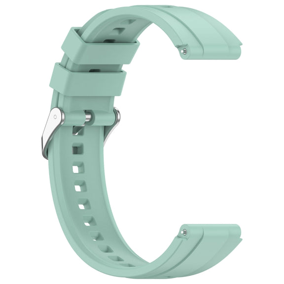 For Huawei Watch GT4 46mm Official Steps Style Silver Buckle Silicone Watch Band(Green)