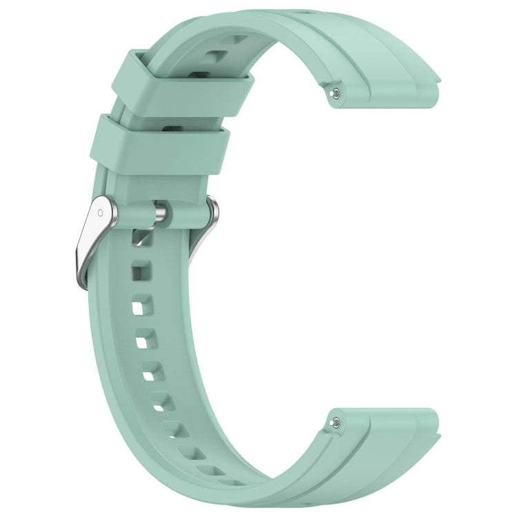 For Huawei Watch GT4 46mm Official Steps Style Silver Buckle Silicone Watch Band(Green)