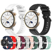 For Huawei Watch GT4 46mm Official Steps Style Silver Buckle Silicone Watch Band(Green)