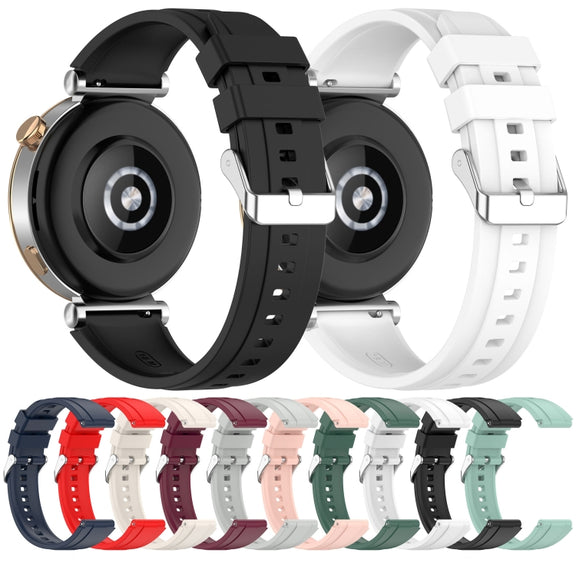 For Huawei Watch GT4 46mm Official Steps Style Silver Buckle Silicone Watch Band(Midnight)