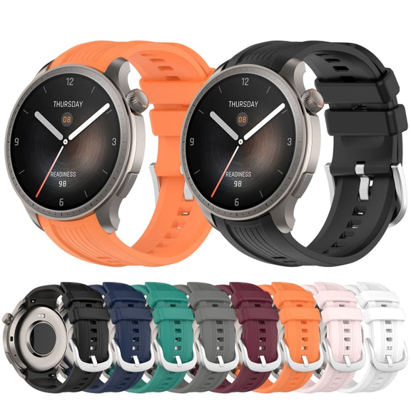 For Amazfit Balance A2286 Vertical Texture Silicone Watch Band(Midnight)