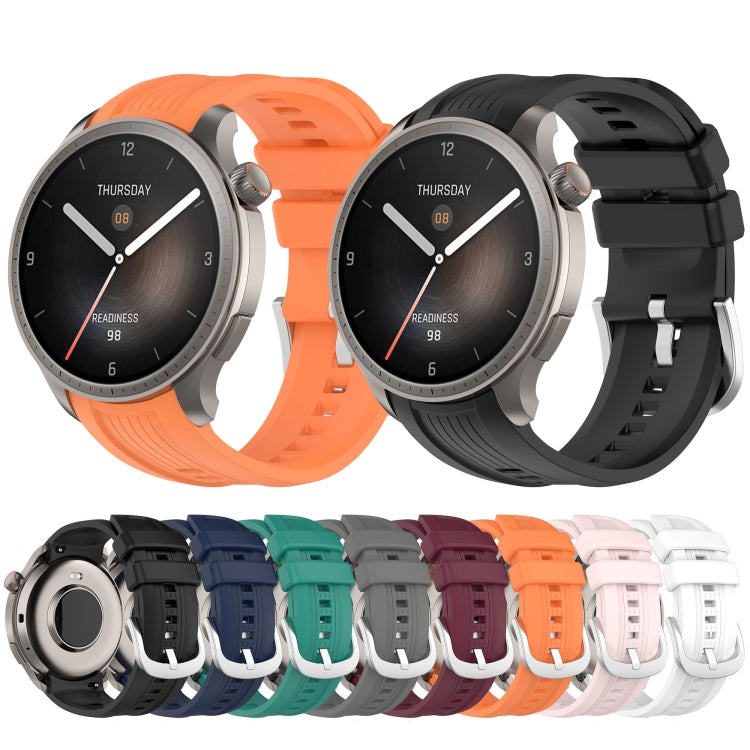 For Amazfit Balance A2286 Vertical Texture Silicone Watch Band(Midnight)