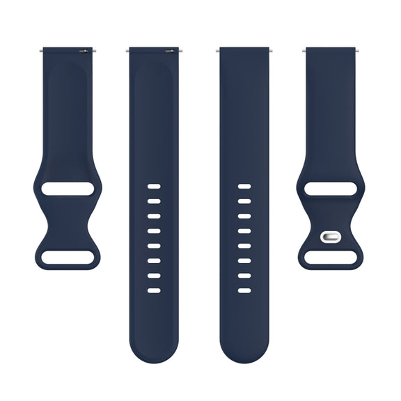 For Amazfit Active L Butterfly 8-shaped Buckle Silicone Watch Band(Navy Blue)