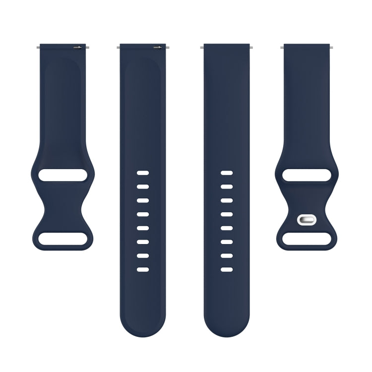 For Amazfit Active L Butterfly 8-shaped Buckle Silicone Watch Band(Navy Blue)