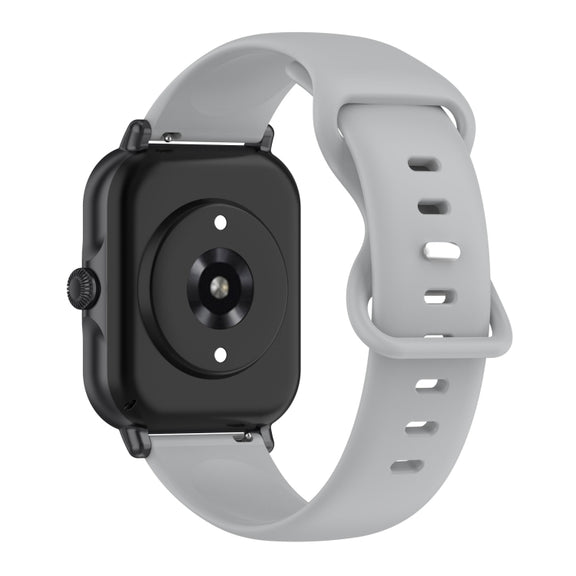 For Amazfit Active L Butterfly 8-shaped Buckle Silicone Watch Band(Grey)