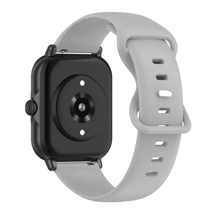 For Amazfit Active L Butterfly 8-shaped Buckle Silicone Watch Band(Grey)