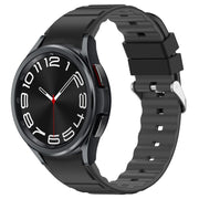 For Samsung Galaxy Watch 6 Two Color Horizontal Silicone Watch Band(Black Grey)