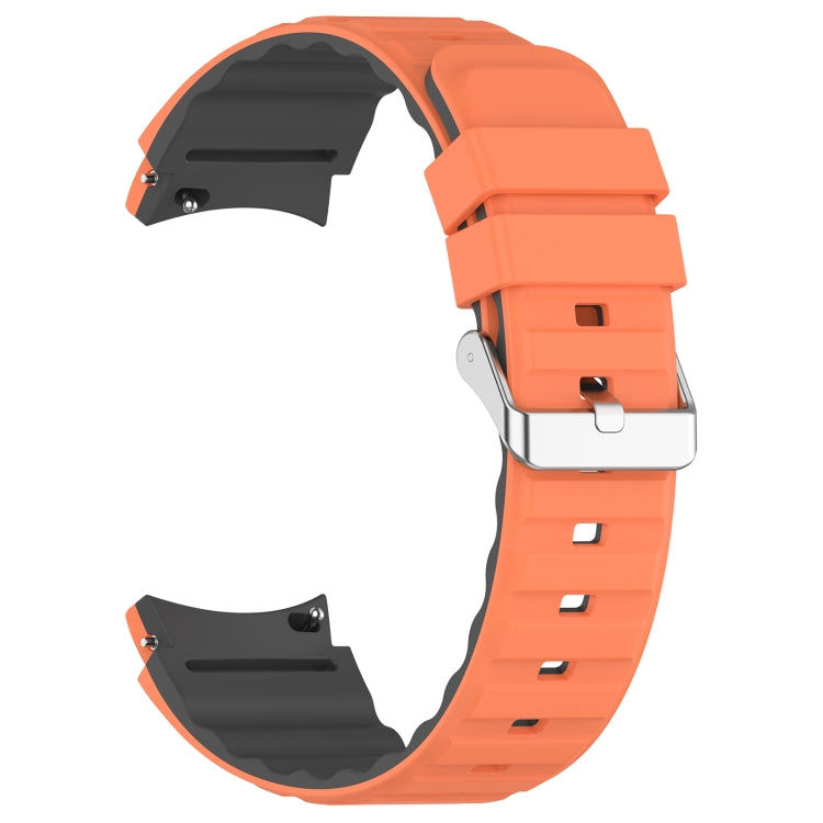 For Samsung Galaxy Watch 6 Two Color Horizontal Silicone Watch Band(Orange Grey) - Watch Bands by PMC TechLife | Online Shopping South Africa | PMC TechLife
