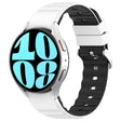 For Samsung Galaxy Watch 6 Two Color Horizontal Silicone Watch Band(White Black) - Watch Bands by PMC TechLife | Online Shopping South Africa | PMC TechLife