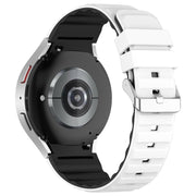 For Samsung Galaxy Watch 6 Two Color Horizontal Silicone Watch Band(White Black)
